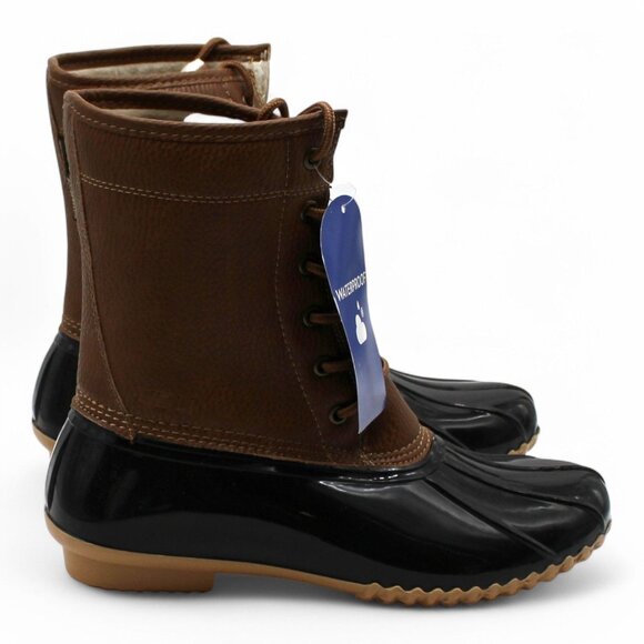 Jbu by Jambu Womens Brown Water Resistant Maplewood Round Toe Lace-up Duck Boots - Picture 3 of 8